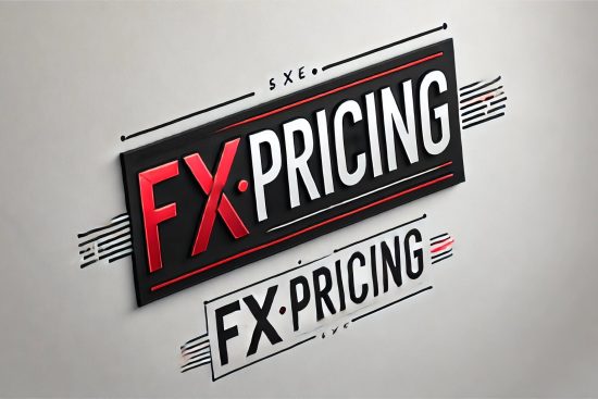 DALL·E 2024-08-27 16.37.02 - A sleek and modern image with a white background featuring the company name 'fxpricing' in bold, professional font. The design should use a red and bl