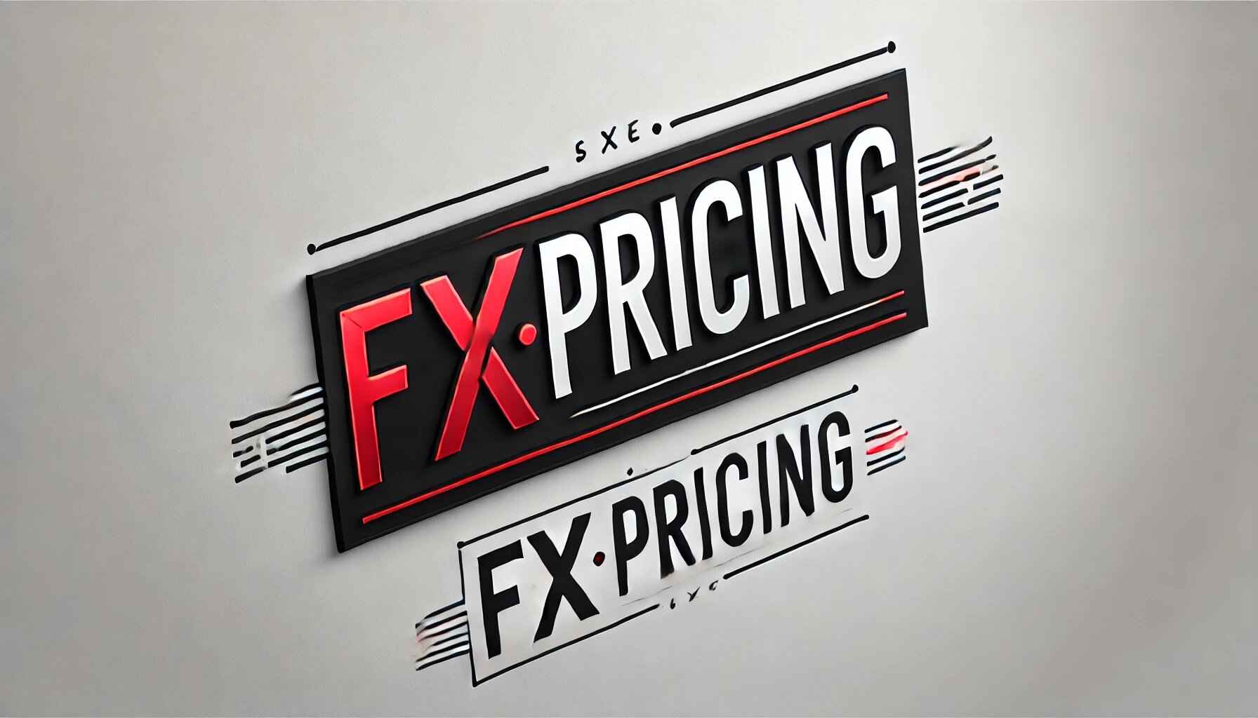 DALL·E 2024-08-27 16.37.02 - A sleek and modern image with a white background featuring the company name 'fxpricing' in bold, professional font. The design should use a red and bl