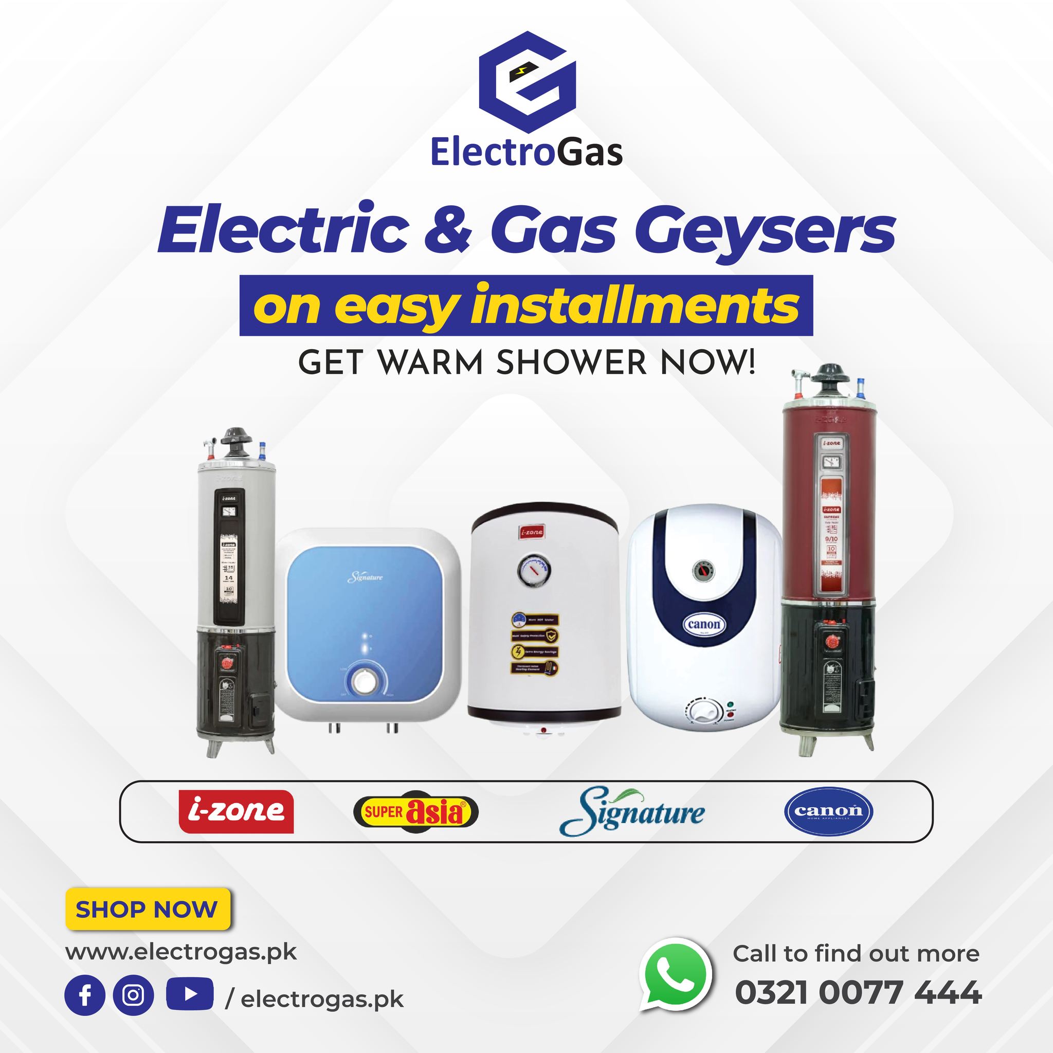 Electric & Gas Geyser on easy Installments