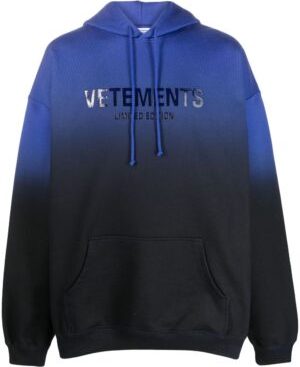 VETEMENTS-Blue-Hoodie-Black-logo-print