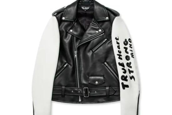 CDG-Leather-Jacket-Black-White