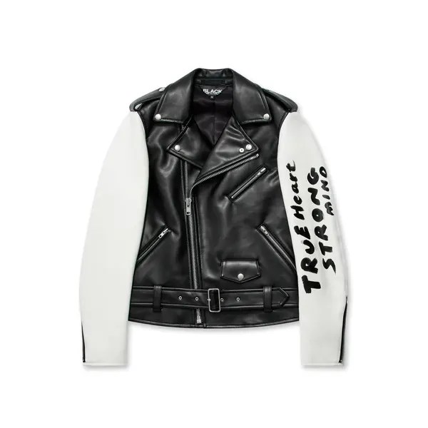 CDG-Leather-Jacket-Black-White