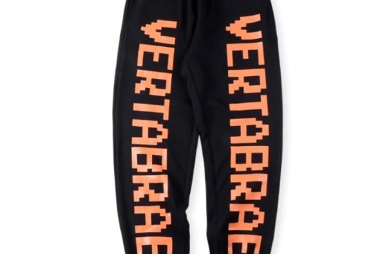 Vertabrae-Black-with-Orange-Double-Sided-Logo-Sweatpant