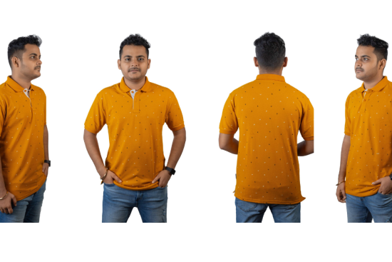 mustard yellow polo t-shirt